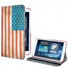 Samsung Galaxy Tab 3 8.0 Hülle - Kunstleder - Flipcase - 360 Retro Flagge USA