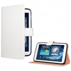 Samsung Galaxy Tab 3 Hülle - beschichtetes Leder - Flip Case - Weiß