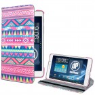 Samsung Galaxy Tab 4 8.0 Hülle - Kunstleder - Flipcase - 360 - Zick Zack Muster Ethno