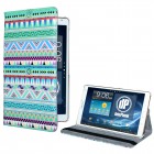 Samsung Galaxy Tab S 8.4 Hülle - Kunstleder - Flipcase - 360 - Zick Zack Muster Grün