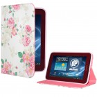 Samsung Galaxy Tab 2 7.0 Hülle - Kunstleder - Flipcase - Blumengesteck Weiß