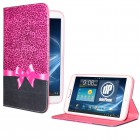 Samsung Galaxy Tab 3 8.0 Hülle - Kunstleder - Flipcase - Leo Schleife Pink