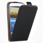 Samsung Galaxy S4 Mini Hülle - beschichtetes Leder - Flip Case - in Schwarz