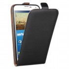 Samsung Galaxy S5 / S5 Neo Hülle - beschichtetes Leder - Flip Case - in Schwarz