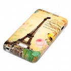 Sony Xperia E1 Hülle - Silikon Case - Eiffelturm Rosa Blume