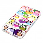 Sony Xperia E1 Hülle - Silikon Case - Kleine Eulen Bunte Ringe