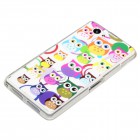 Sony Xperia Z1 Compact Hülle - Softcase - Kleine Bunte Eulen Ringe