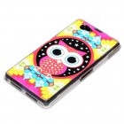 Sony Xperia Z1 Compact Hülle - Silikon Case - Mosaik Eule Große Augen