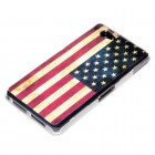 Sony Xperia Z1 Compact Hülle - Silikon Case - Retro Flagge USA