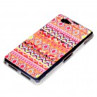 Sony Xperia Z1 Compact Hülle - Silikon Case - Zick Zack Muster Orange