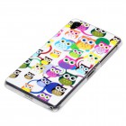 Sony Xperia Z2 Hülle - Silikon Case - Kleine Eulen Bunte Ringe