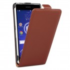 Sony Xperia Z2 Hülle - beschichtetes Leder - Flip Case - in Braun