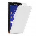 Sony Xperia Z3 Compact Hülle - beschichtetes Leder - Flip Case - in Weiß