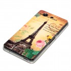 Sony Xperia Z3 Compact Hülle - Silikon Case - Eiffelturm Rosa Blume