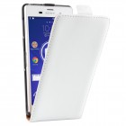 Sony Xperia Z3 Hülle - beschichtetes Leder - Flip Case - Premium Weiß