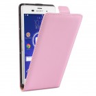 Sony Xperia Z3 Hülle - beschichtetes Leder - Flip Case - in Rosa