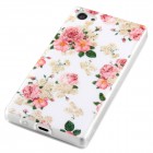 Sony Xperia Z5 Compact Hülle - Silikon Case - Blumengesteck Weiß