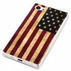 Sony Xperia Z5 Compact Hülle - Silikon Case - Retro Flagge USA