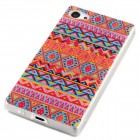 Sony Xperia Z5 Compact Hülle - Silikon Case - Zick Zack Muster Orange