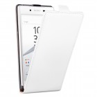 Sony Xperia Z5 Hülle - beschichtetes Leder - Flip Case - Weiß