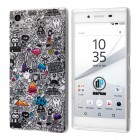 Sony Xperia Z5 Hülle - Silikon Case - Comic Muster Grau