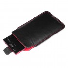 Sony Xperia P Ledertasche - Echtleder - Schwarz Rot