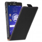 Sony Xperia Z Hülle - beschichtetes Leder - Flip Case - in Schwarz