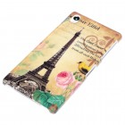 Sony Xperia Z1 Hülle - Hardcase - Eiffelturm Rosa Blume