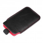 Huawei Ascend G700 Ledertasche - Echtleder - Schwarz Rot